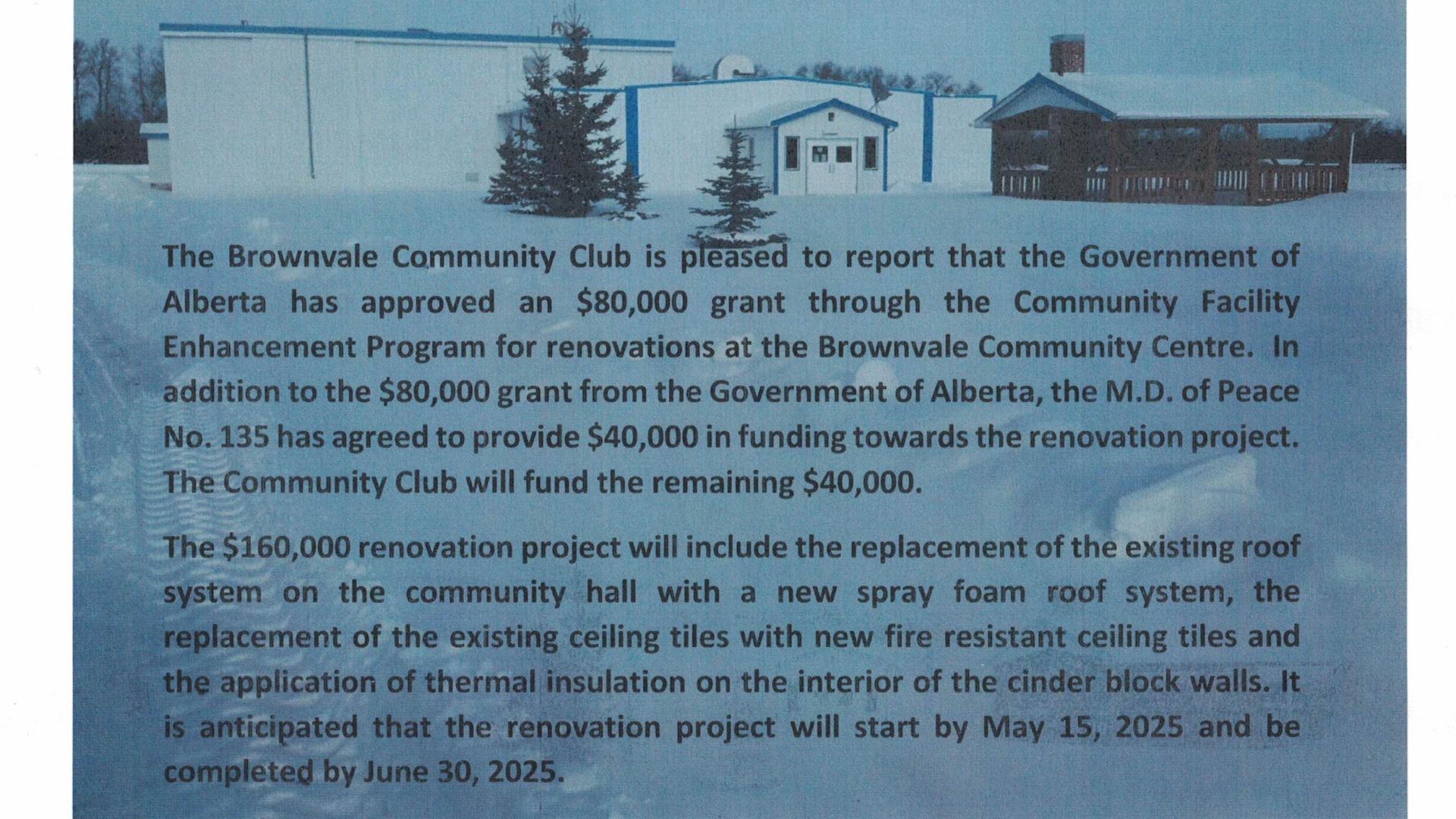 Brownvale Community Centre | Municipal District of Peace | CiviKit