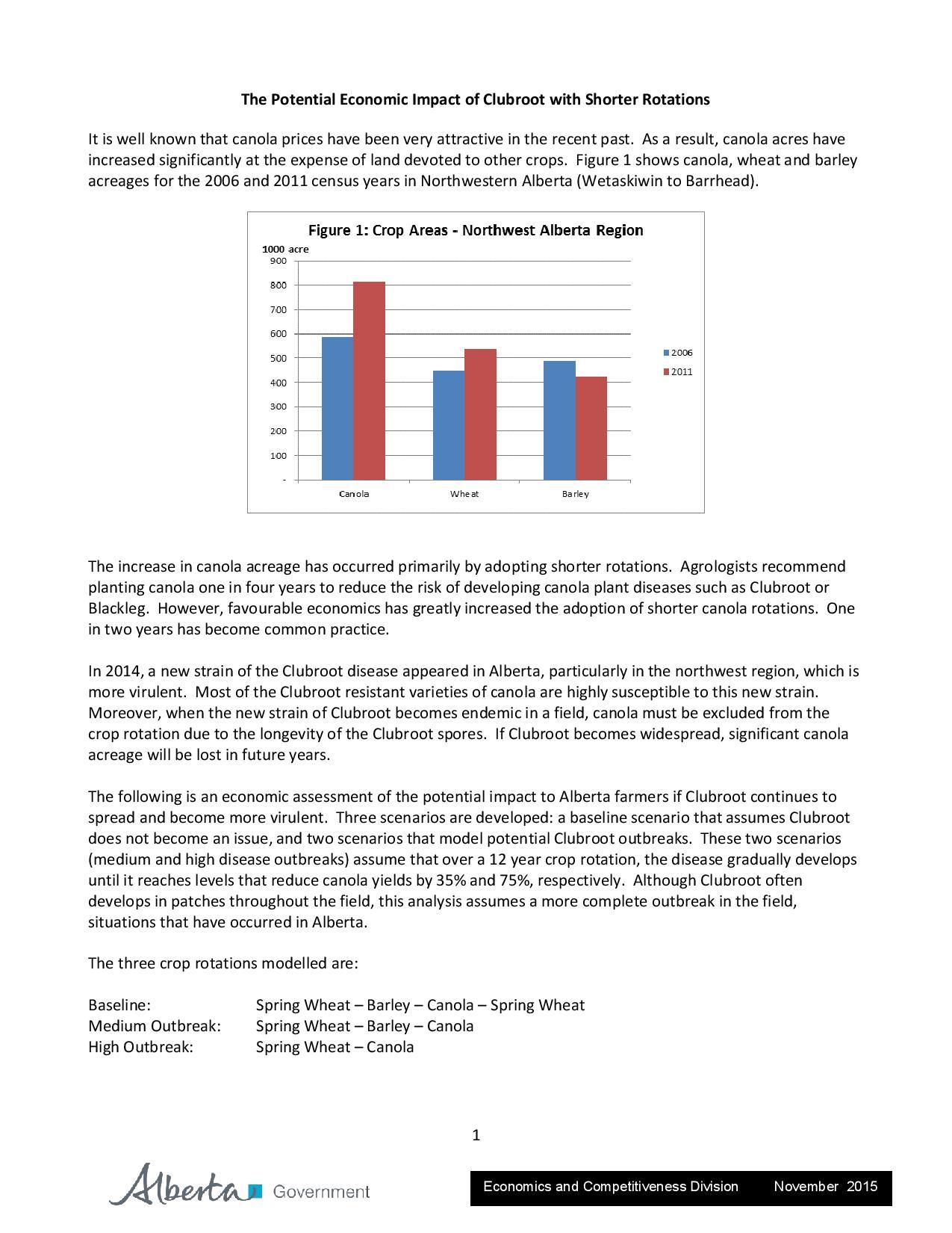 Economic cost of Clubroot report.