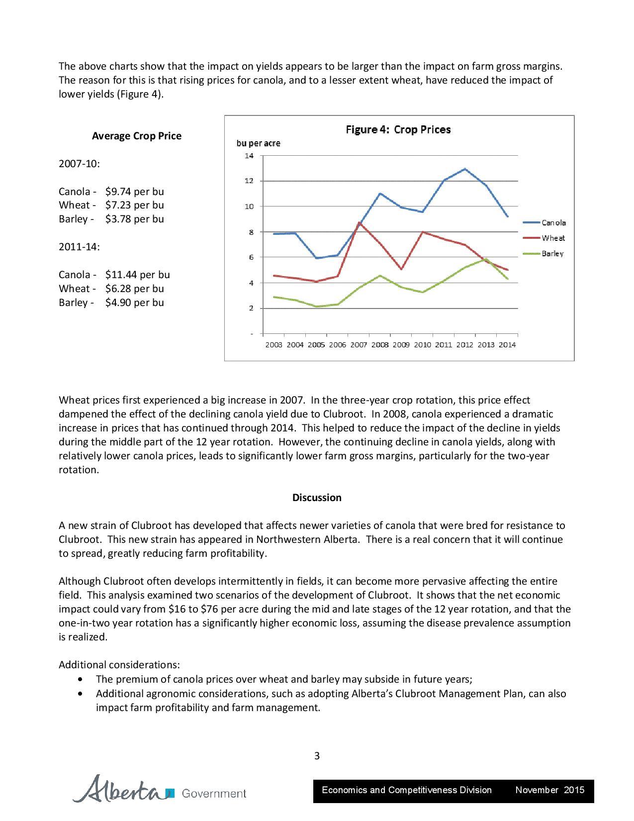 Economic cost of Clubroot report.
